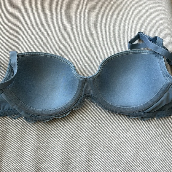LOVE by GAP 32B pretty lace Demi bra worn once, gorgeous blue, lace and satin - Picture 5 of 8
